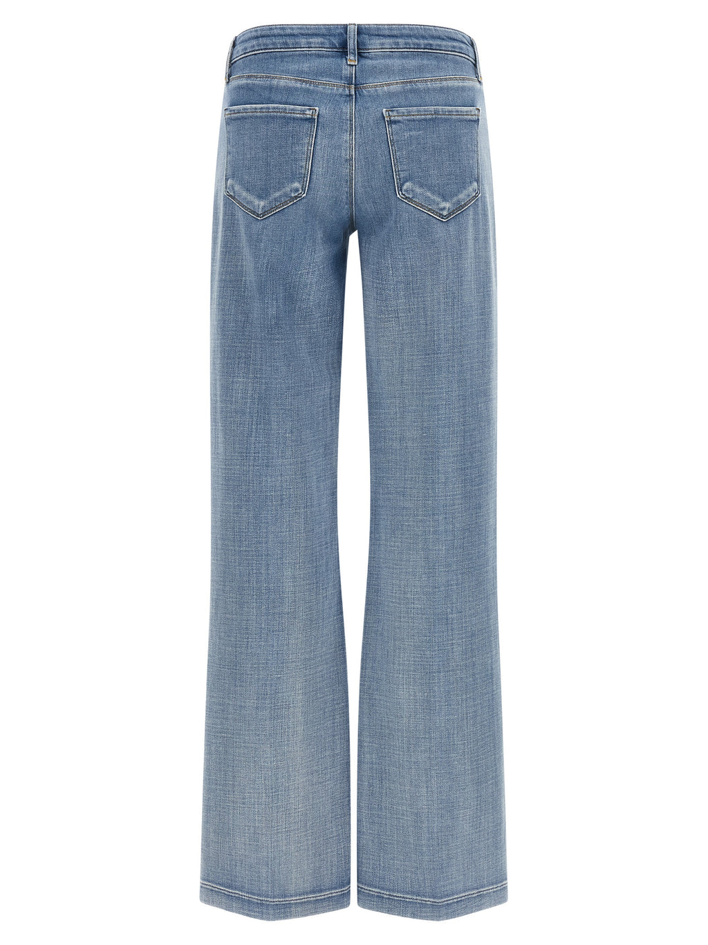 Blue Cotton Straight-Leg Jeans
