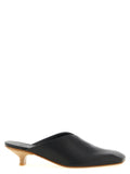 Black Calfskin Mid Heel Pumps