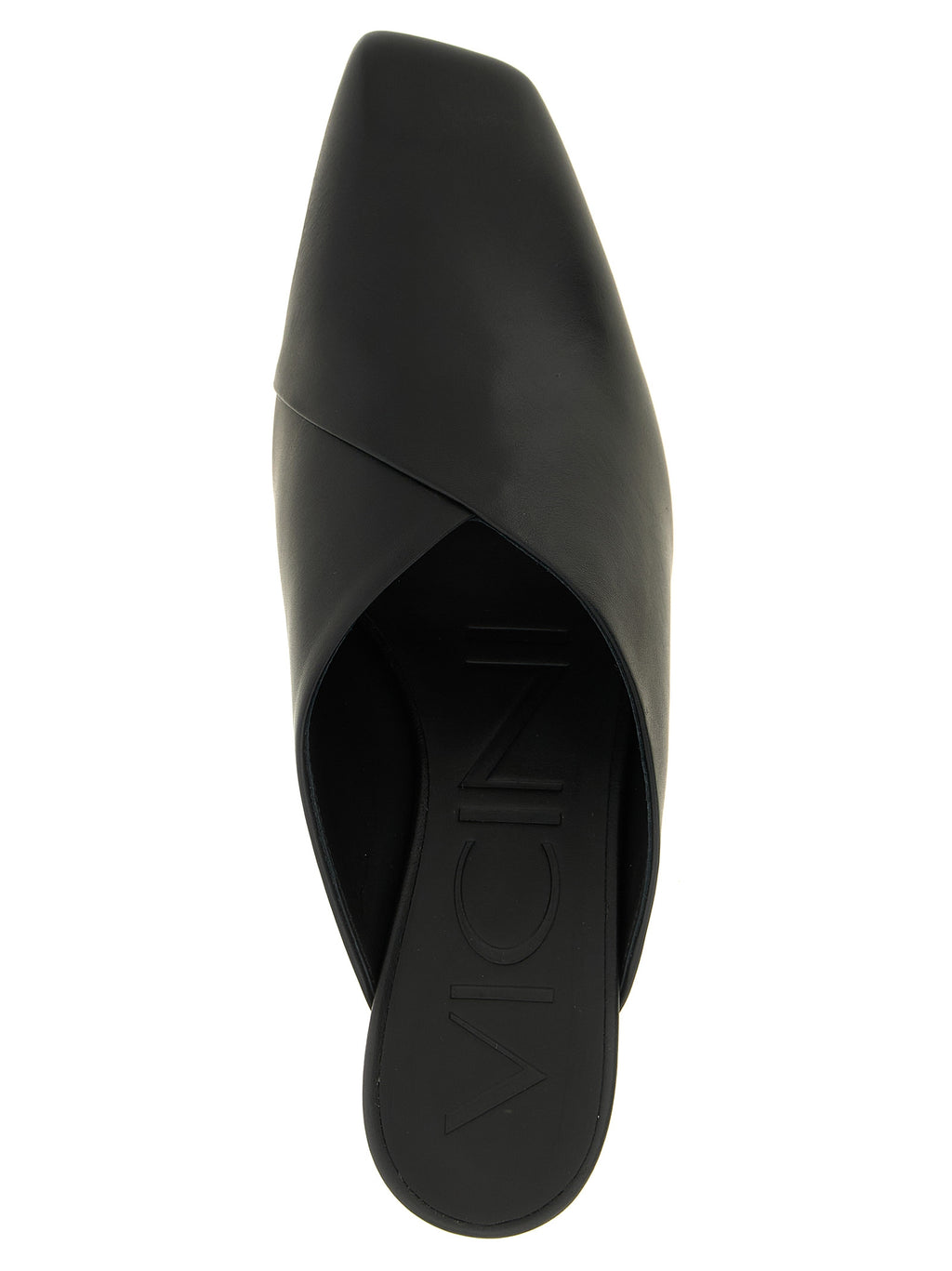 Black Calfskin Mid Heel Pumps