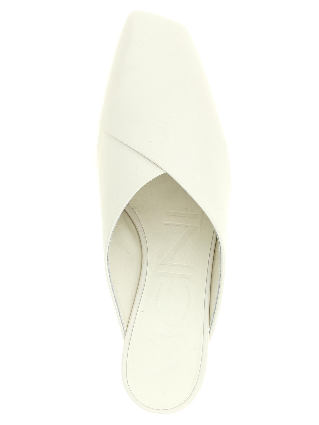 White Calfskin Mid Heel Pumps