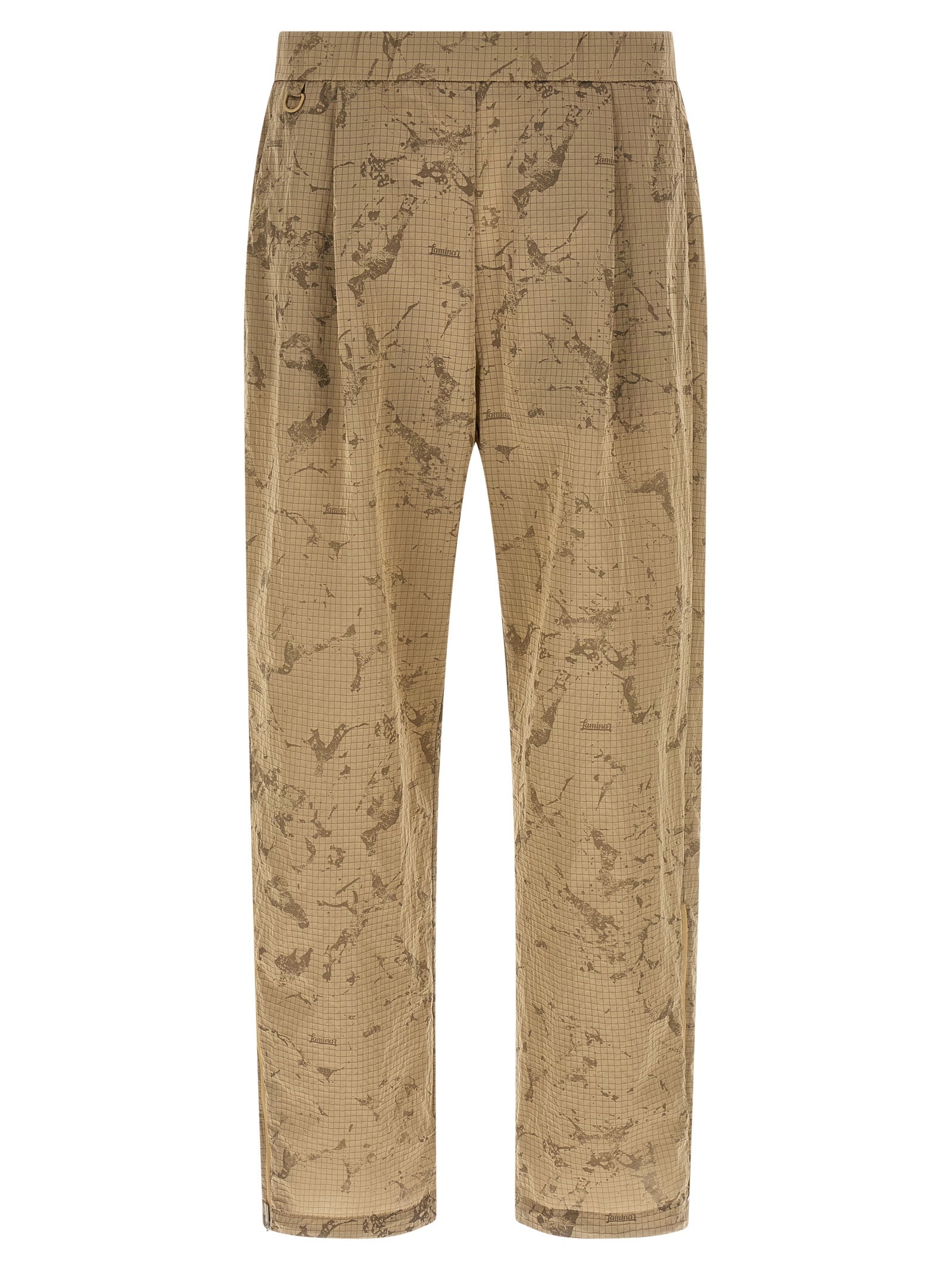 Beige Polyamide Casual Pants