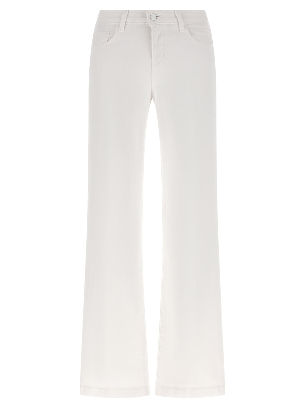 White Cotton Straight-Leg Jeans
