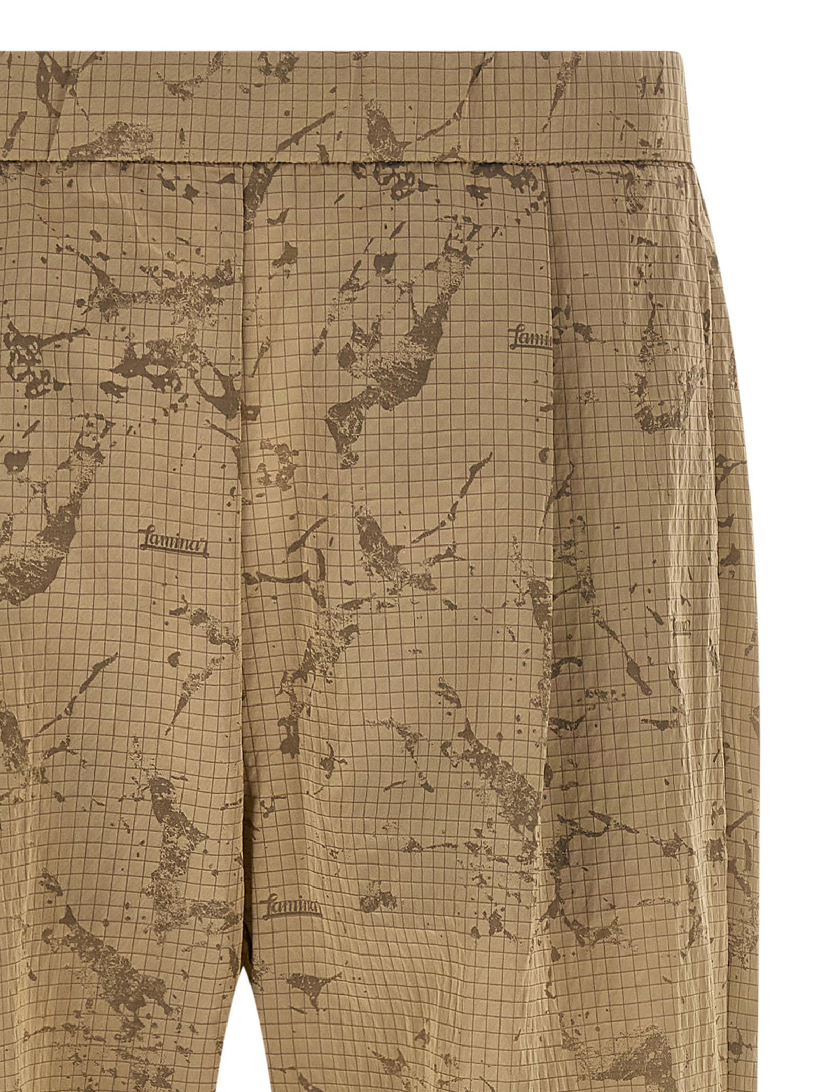 Beige Polyamide Casual Pants