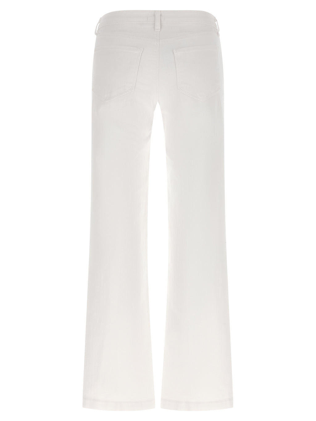 White Cotton Straight-Leg Jeans