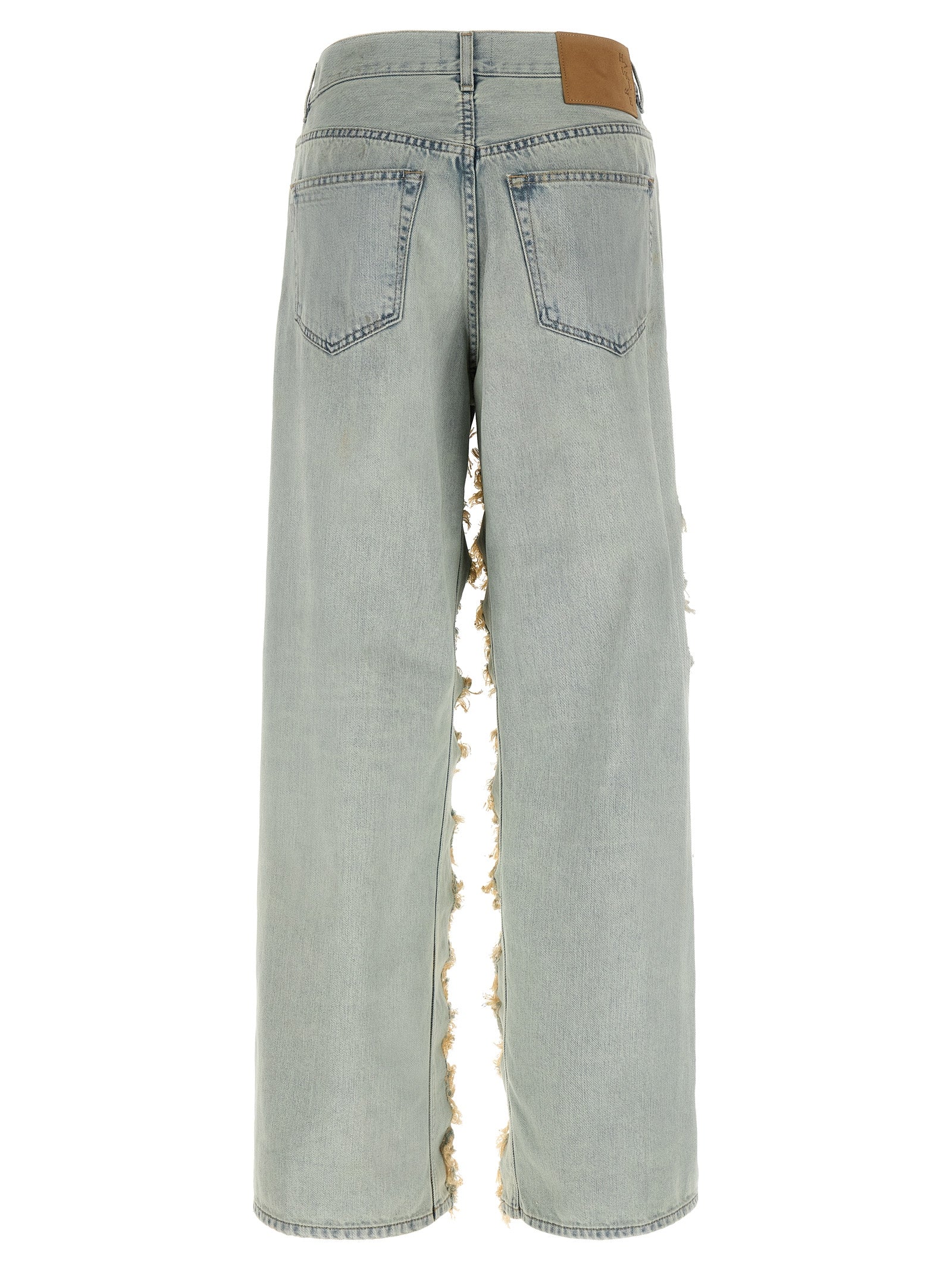 Blue Cotton Flared Jeans