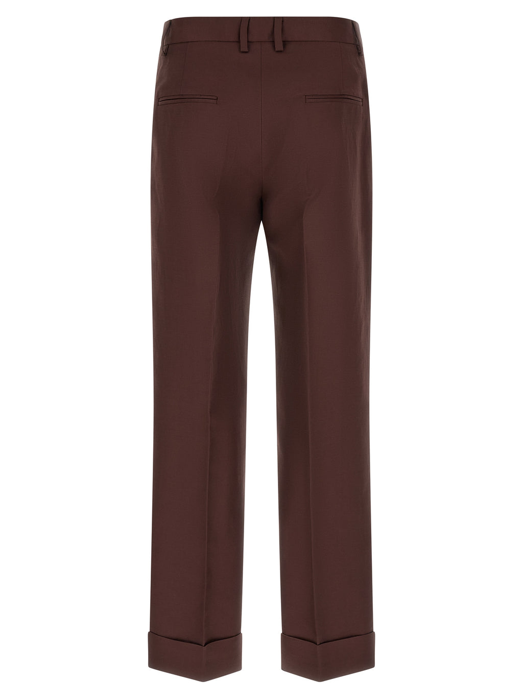 Brown Viscose Casual Pants