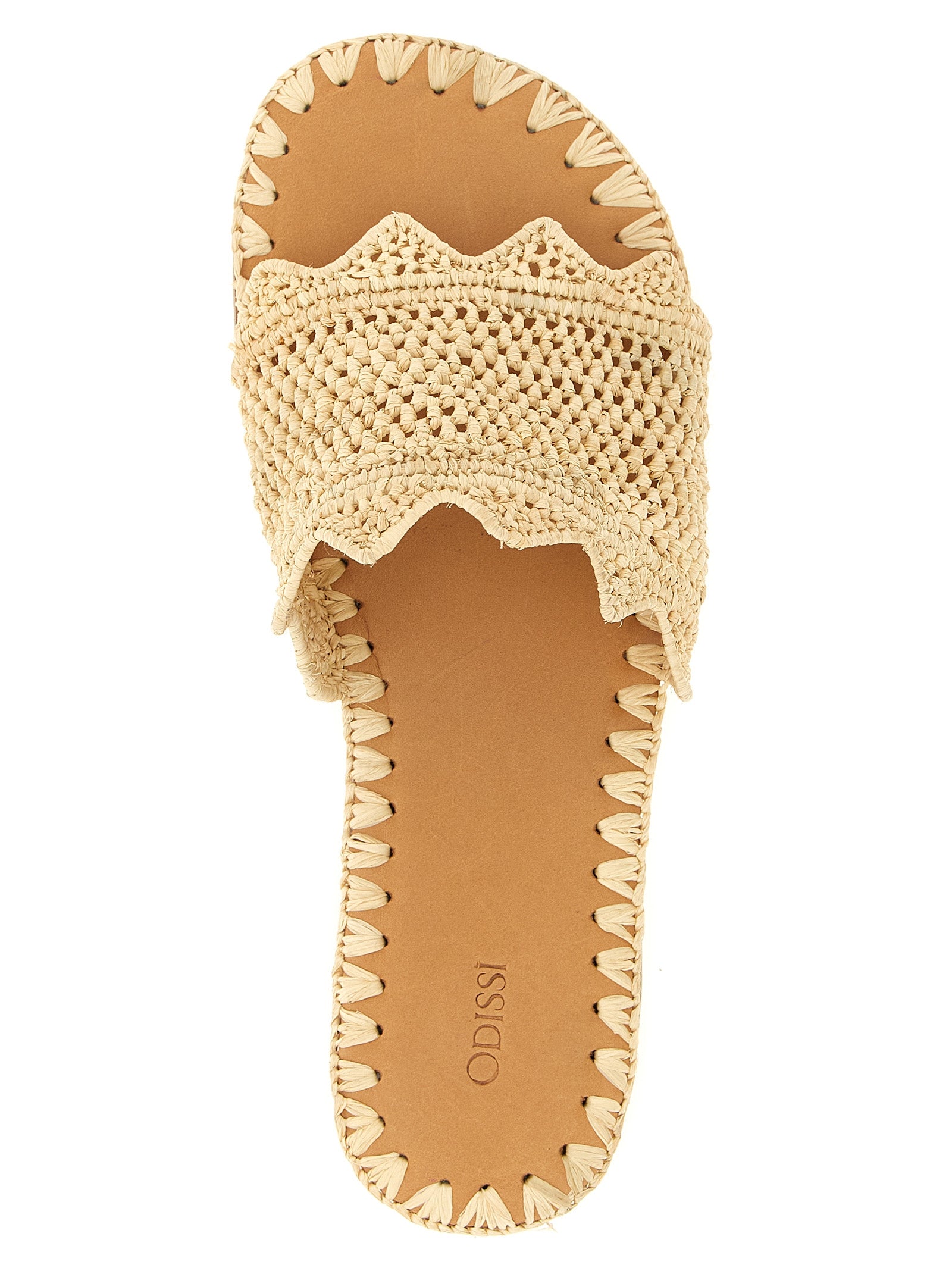 Beige Viscose Slides