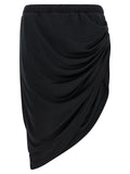 Black Polyester Long Skirt