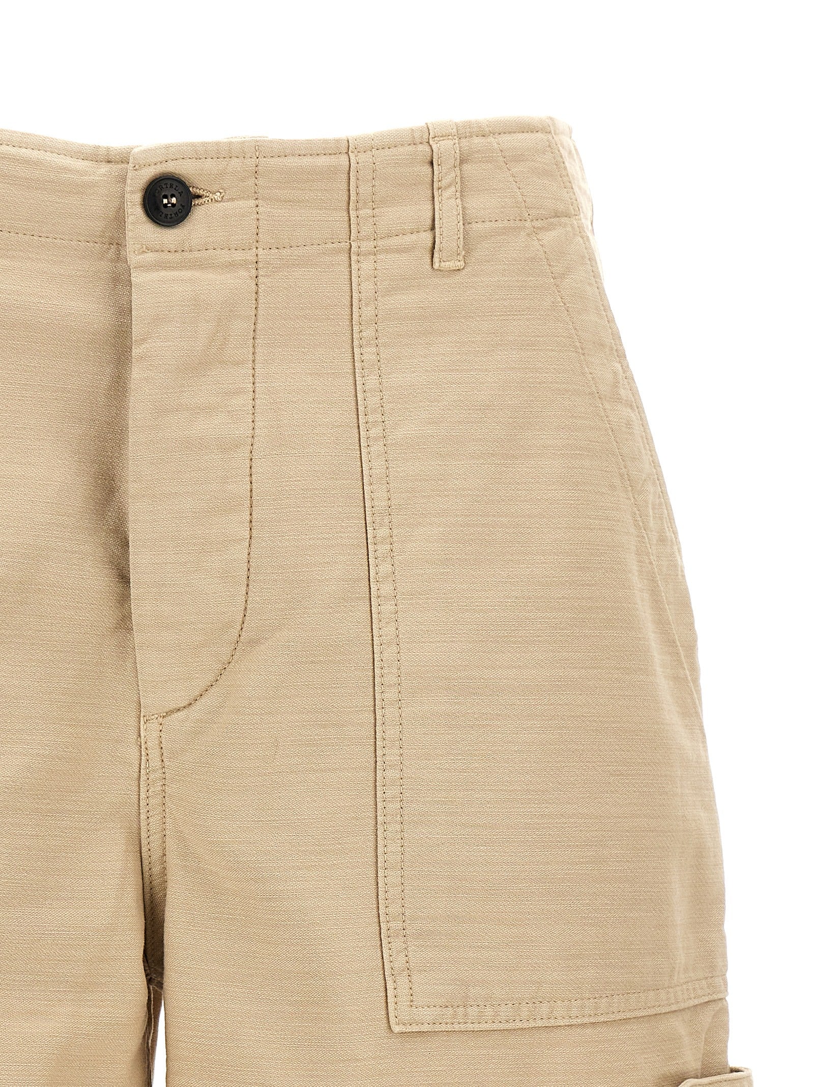 Beige Cotton Bermuda Shorts