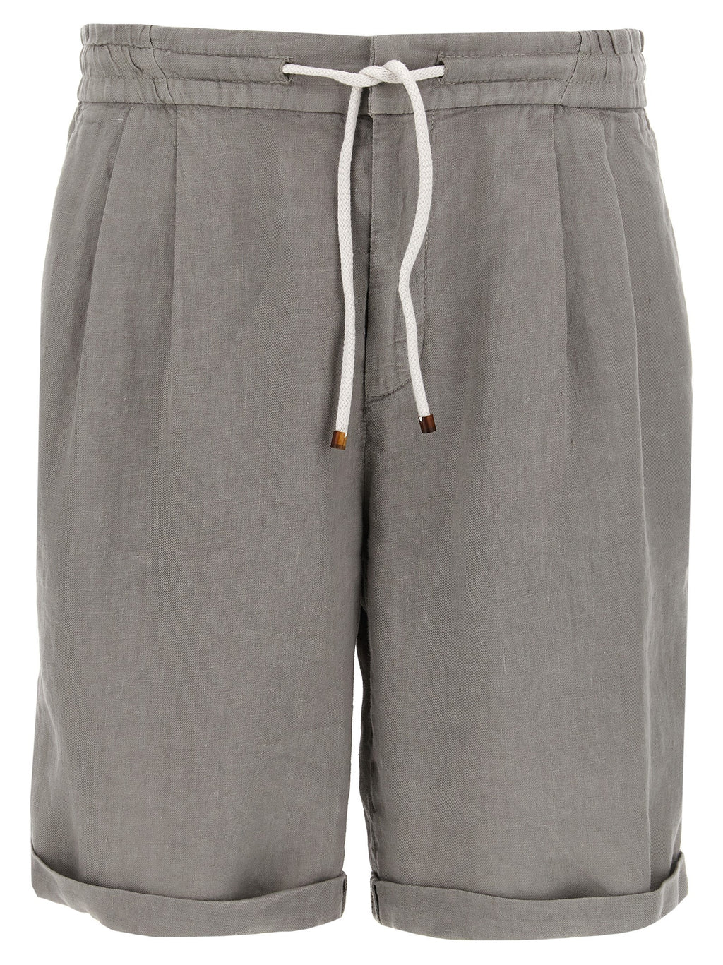 Gray Linen Bermuda Shorts
