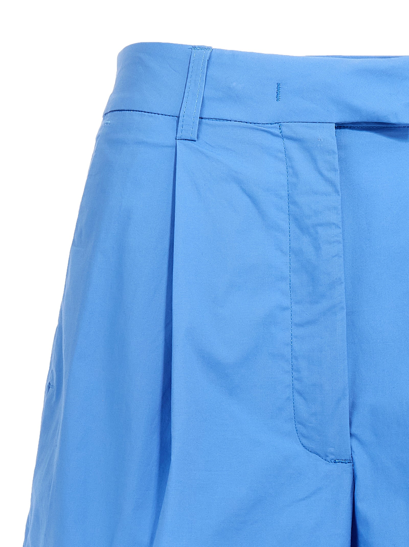 Blue Cotton Bermuda Shorts