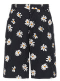 Black Cotton Bermuda Shorts