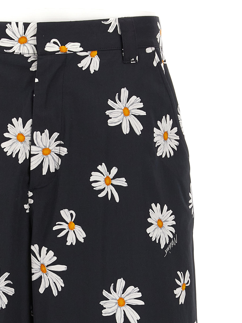 Black Cotton Bermuda Shorts
