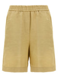 Beige Viscose Bermuda Shorts