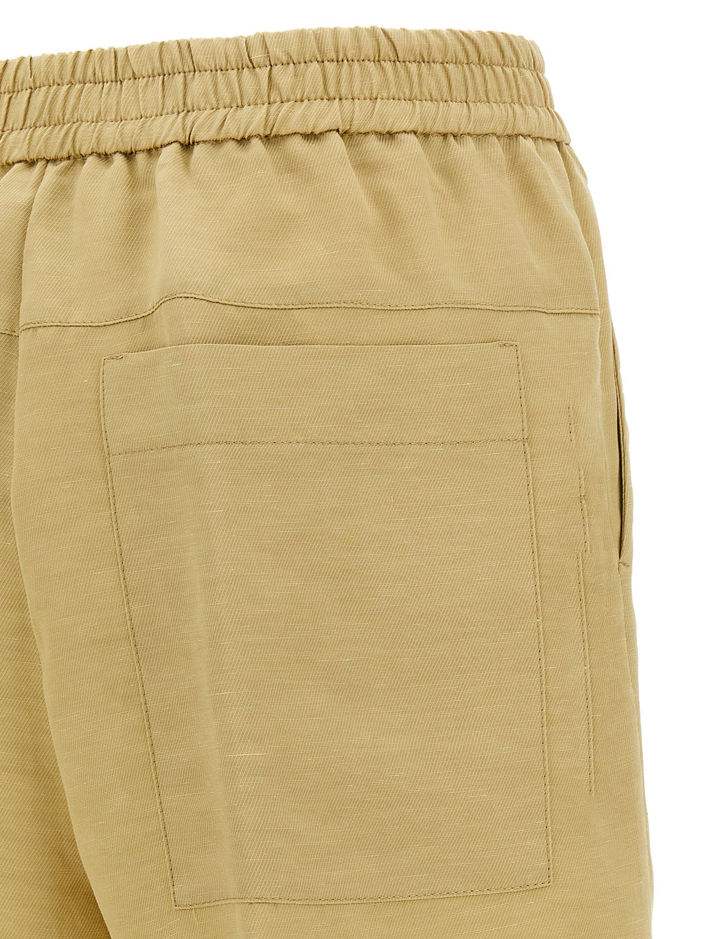 Beige Viscose Bermuda Shorts