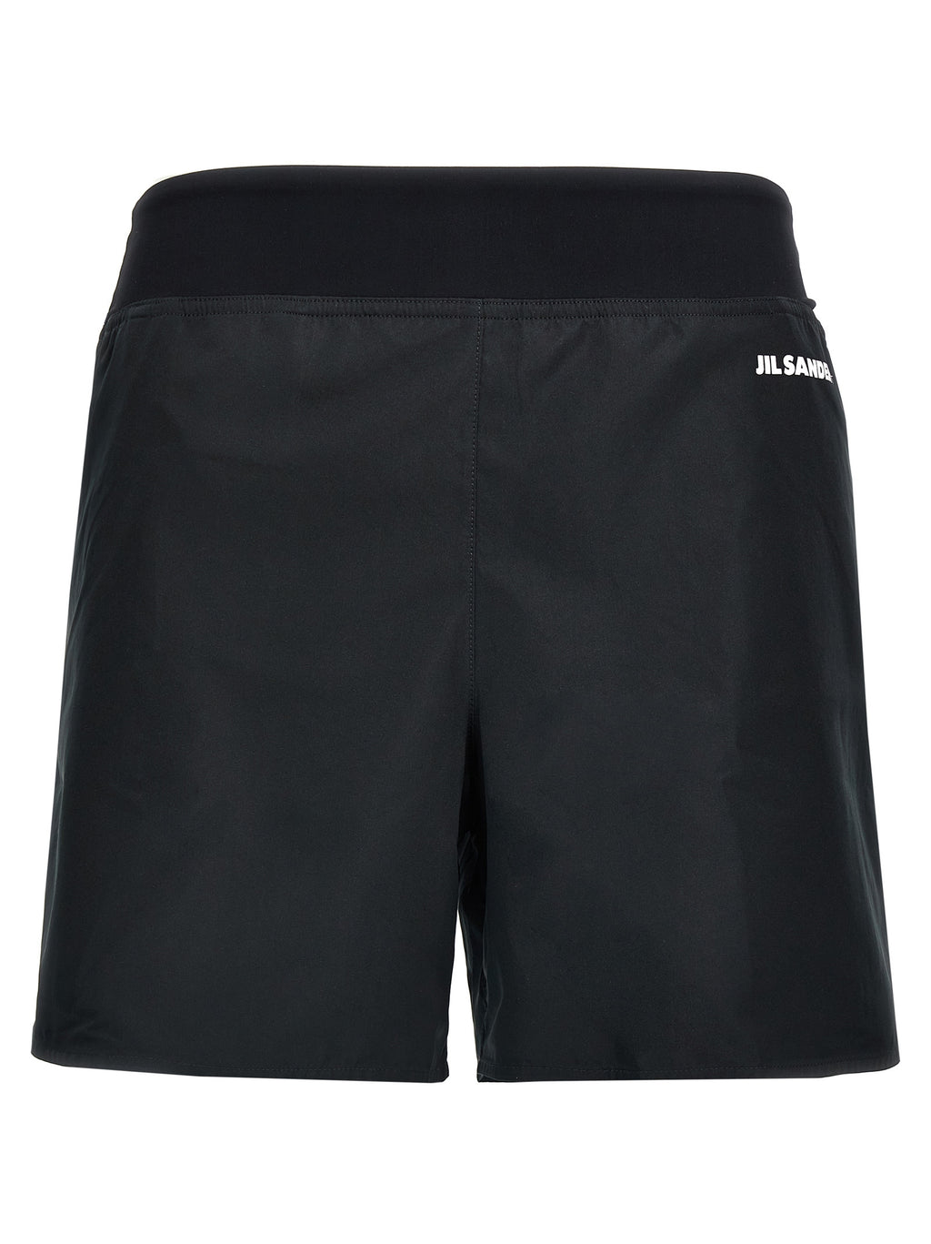 Black Polyester Bermuda Shorts