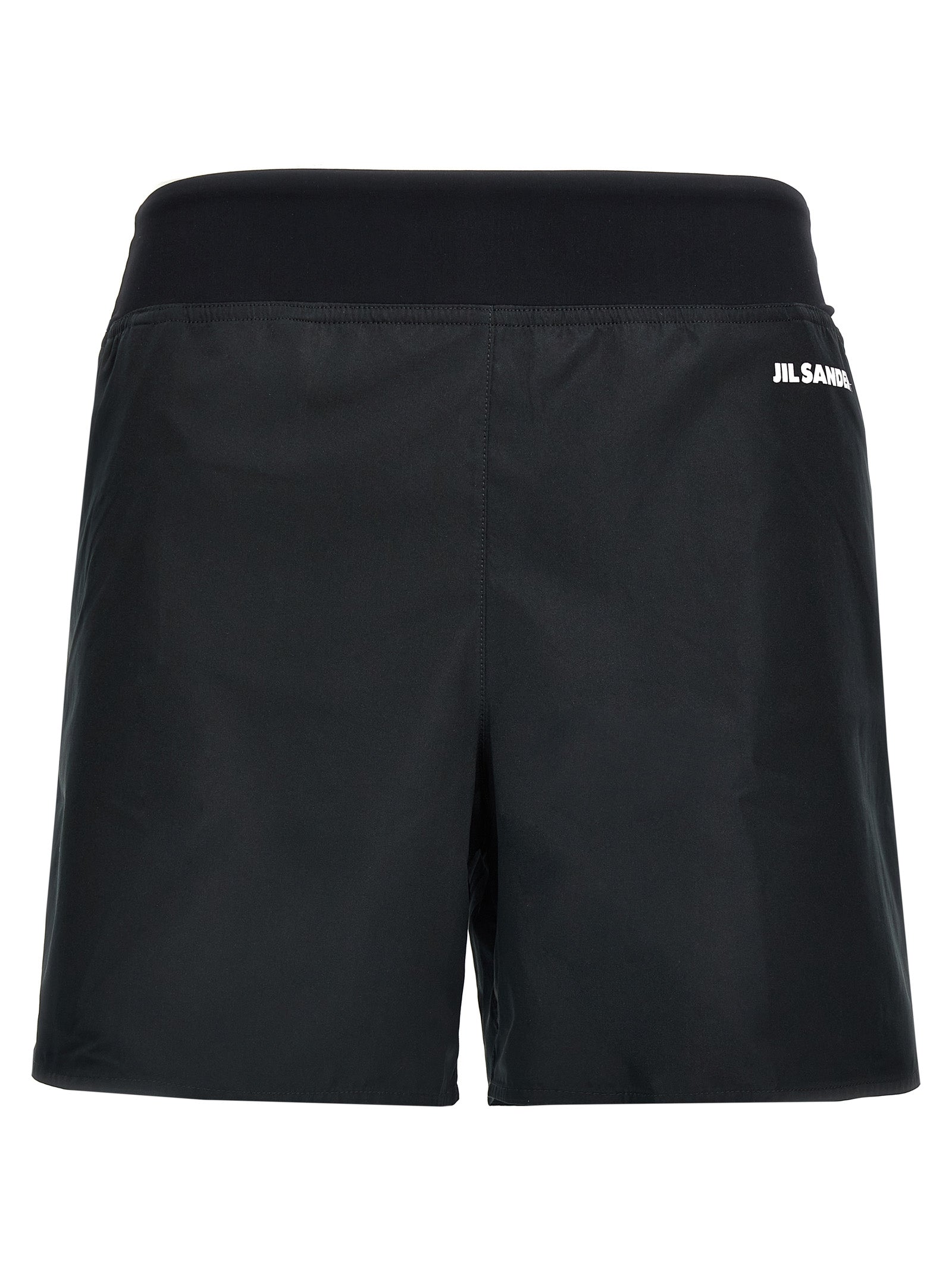 Black Polyester Bermuda Shorts