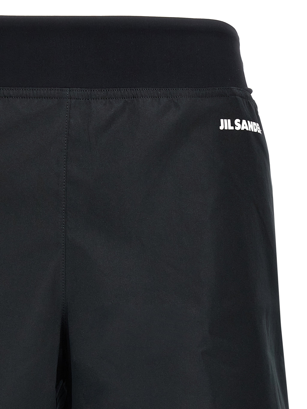 Black Polyester Bermuda Shorts