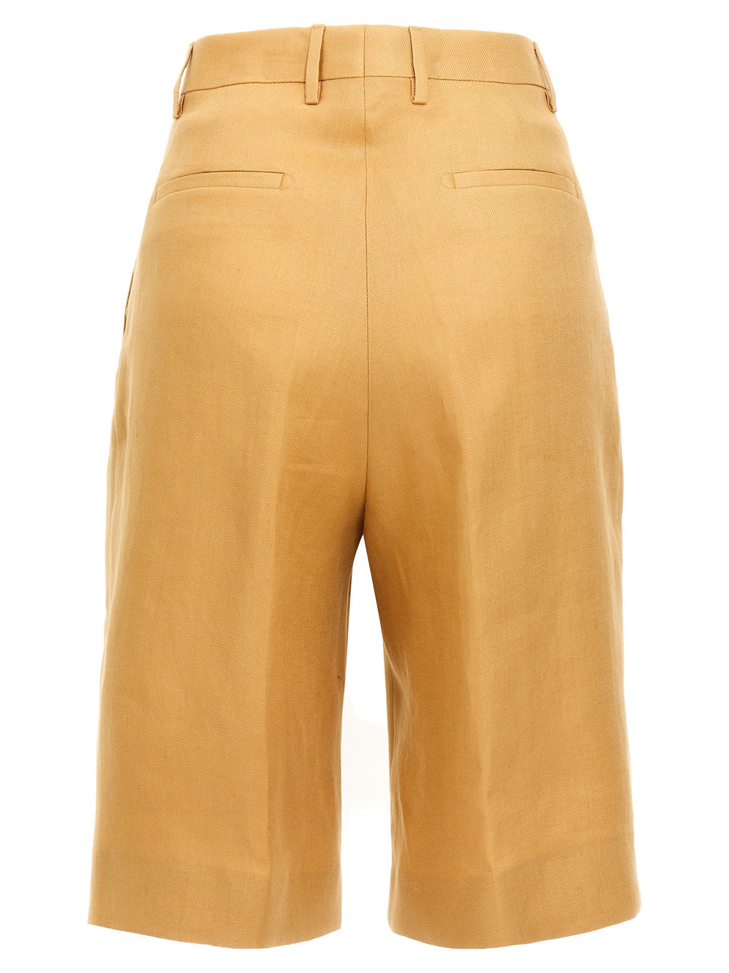 Orange Linen Bermuda Shorts