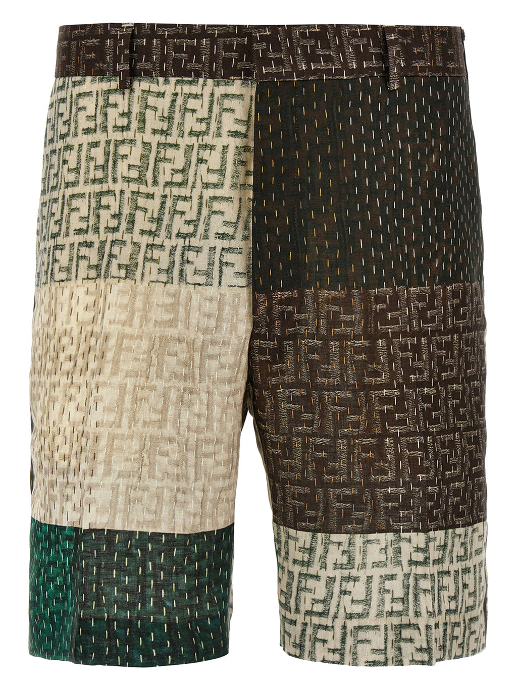 Multicolor Linen Bermuda Shorts