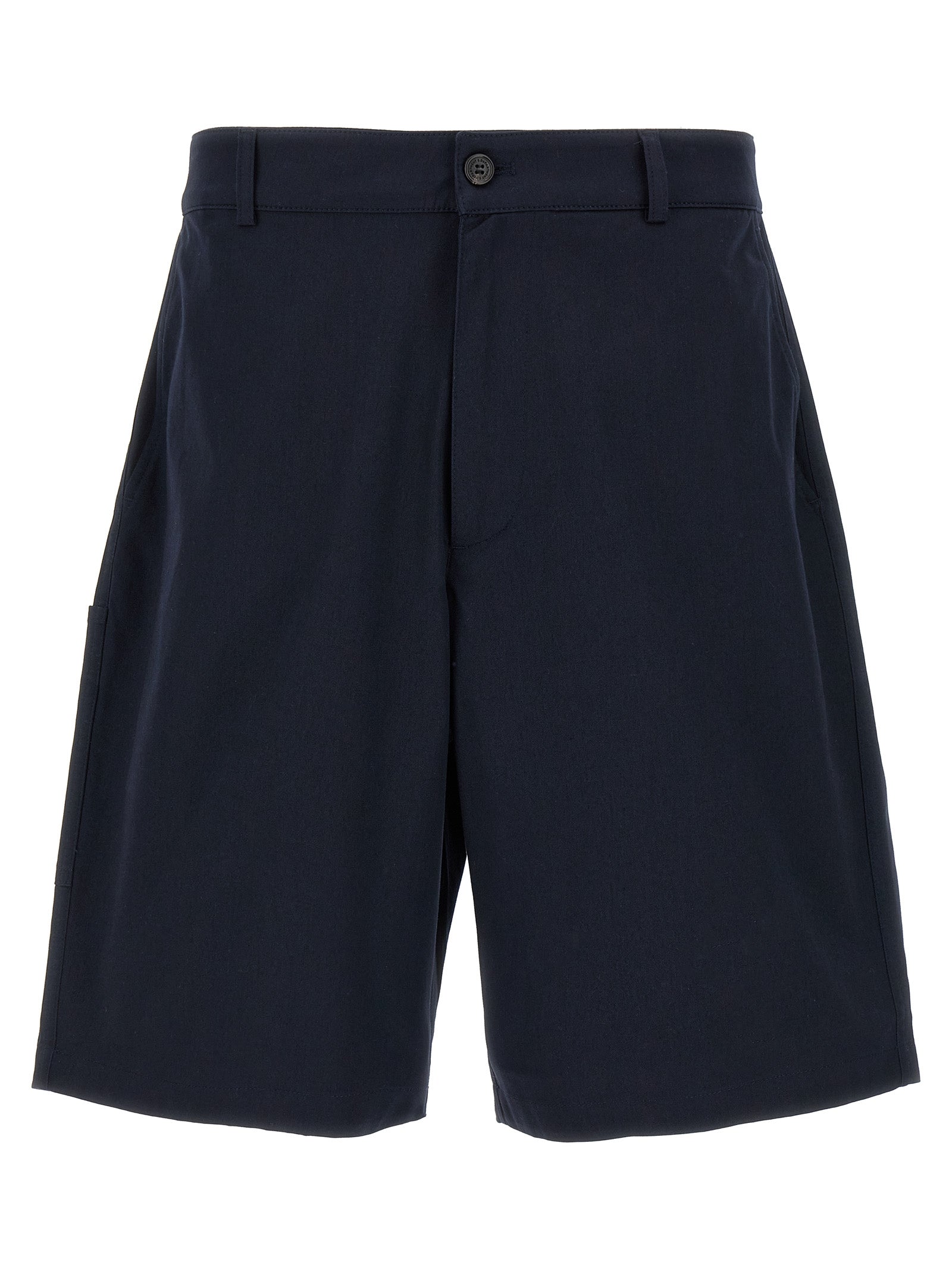 Blue Cotton Bermuda Shorts