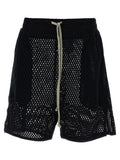 Black Cotton Bermuda Shorts