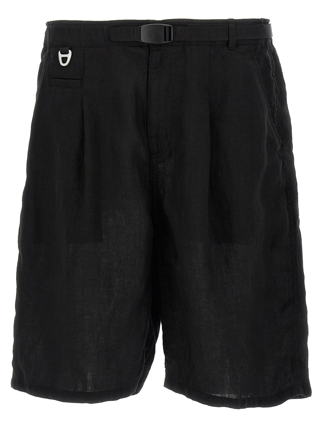 Black Linen Bermuda Shorts