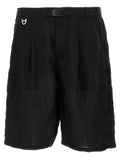 Black Linen Bermuda Shorts