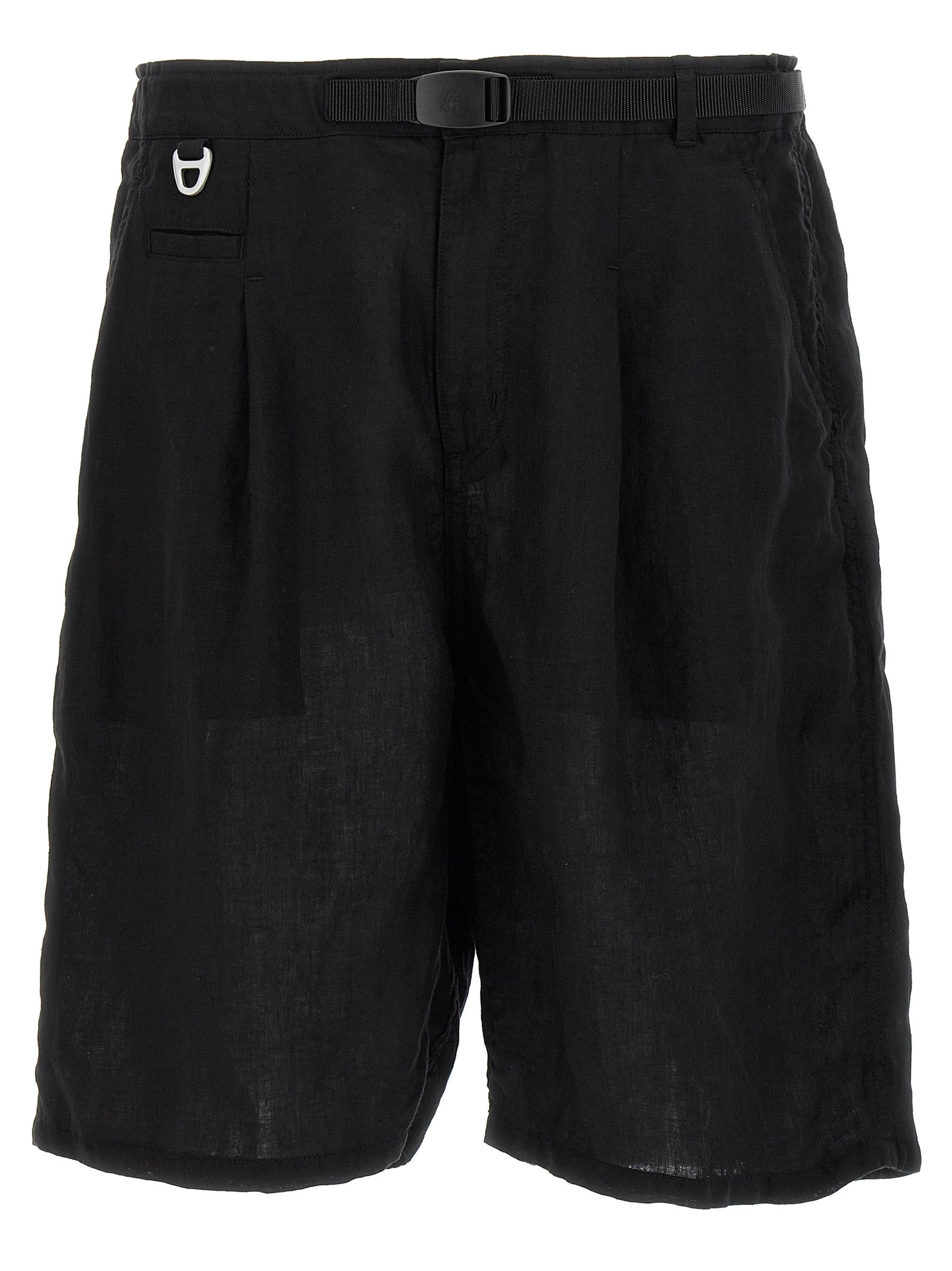 Black Linen Bermuda Shorts
