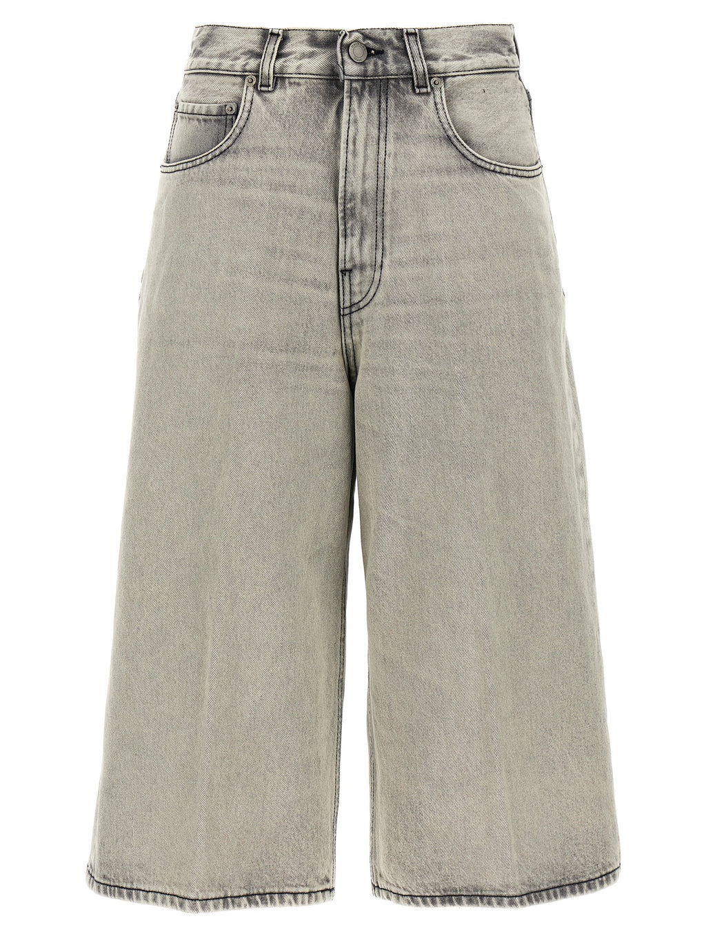 White Cotton Bermuda Shorts