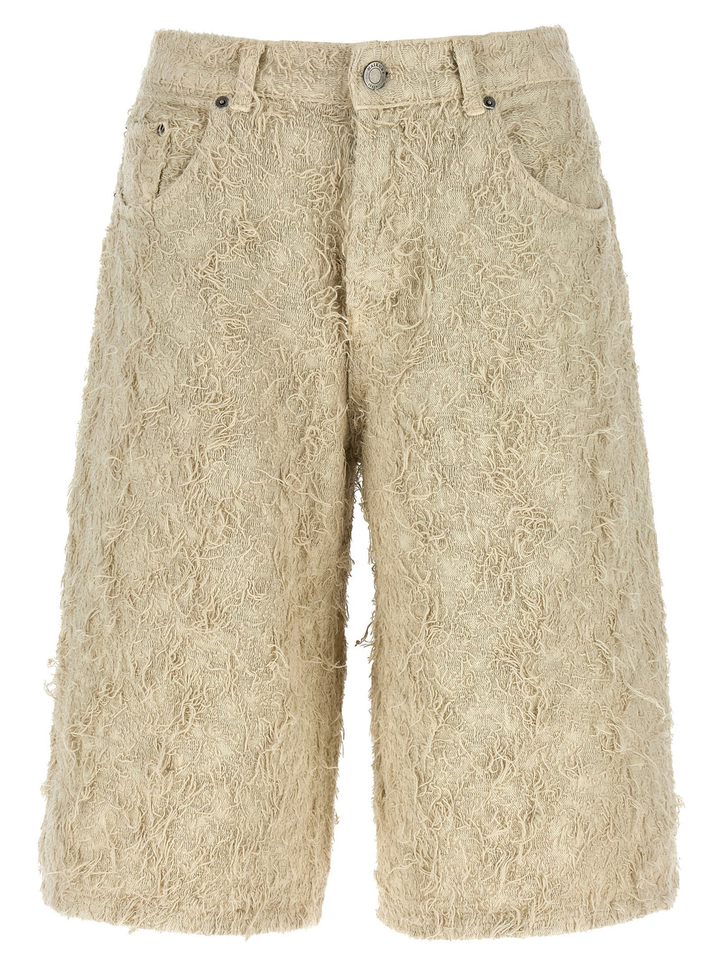 Beige Cotton Bermuda Shorts