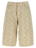 Beige Cotton Bermuda Shorts