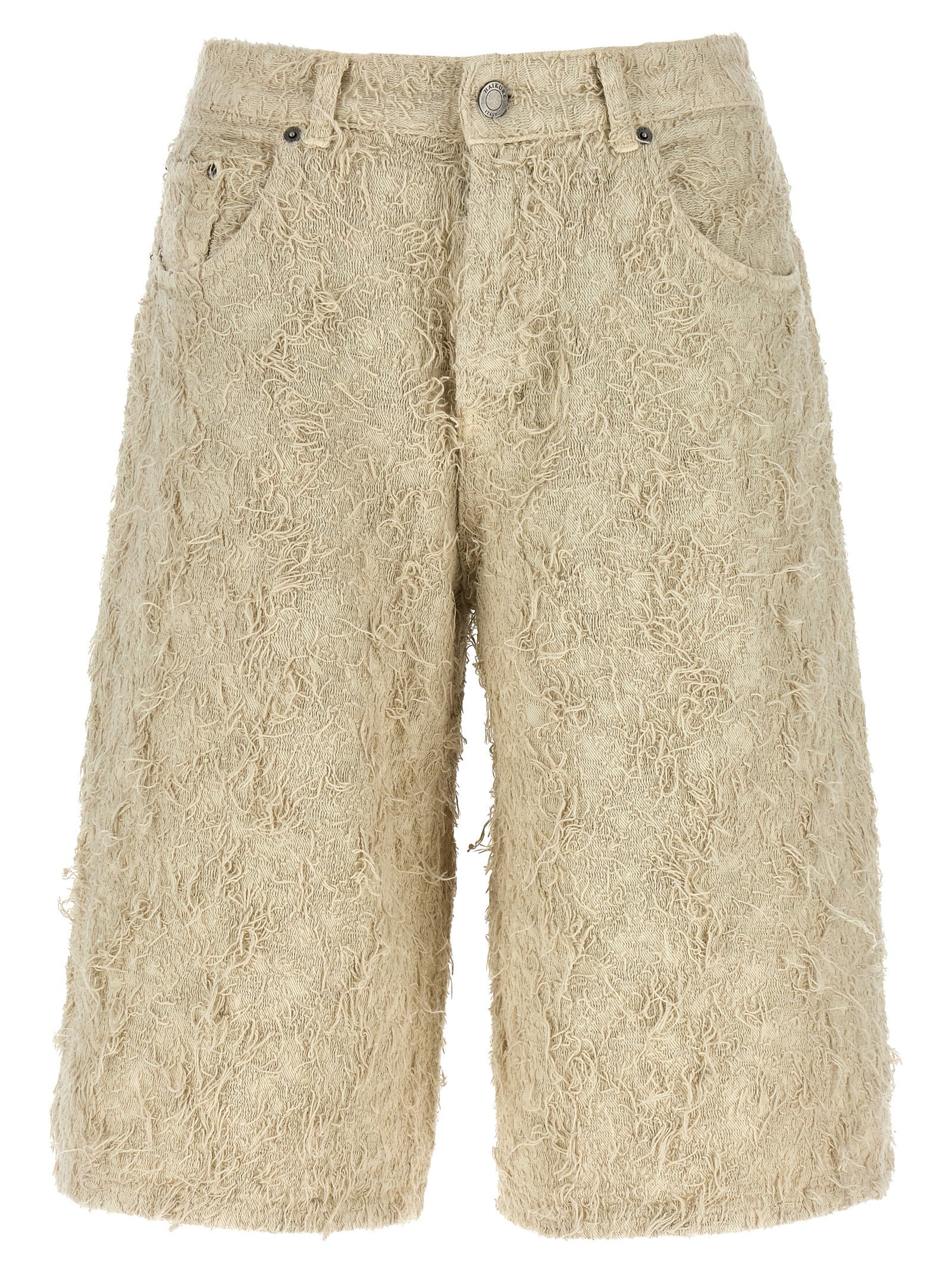 Beige Cotton Bermuda Shorts