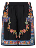 Multicolor Silk Bermuda Shorts