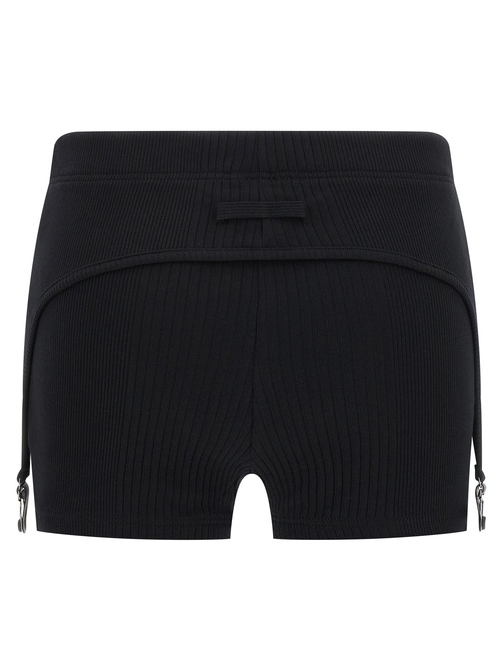 Black Cotton Bermuda Shorts