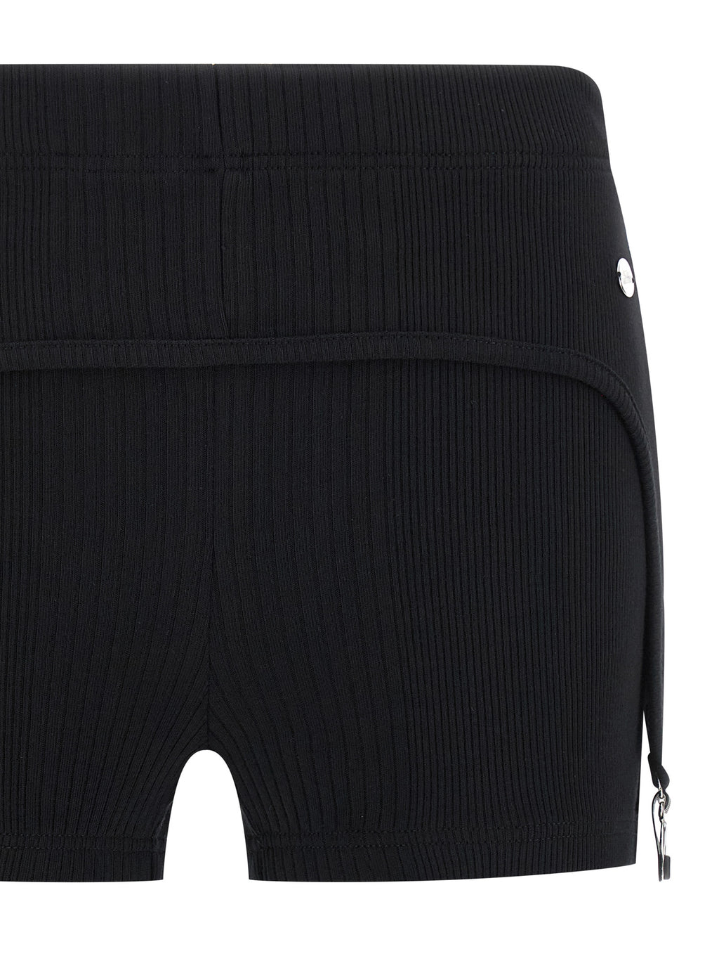 Black Cotton Bermuda Shorts