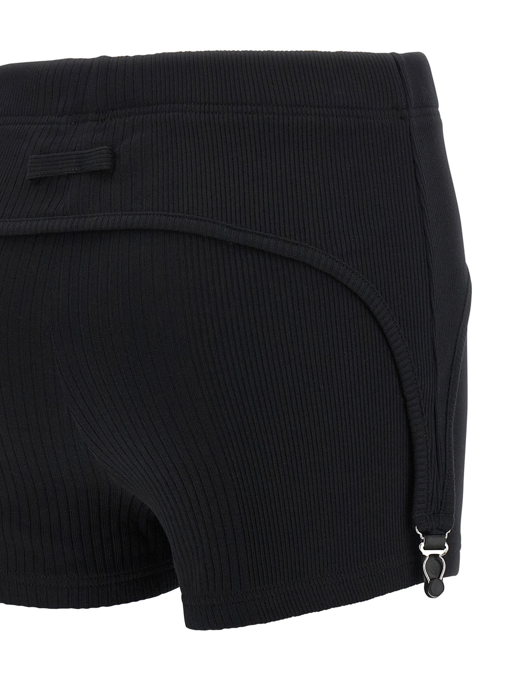 Black Cotton Bermuda Shorts