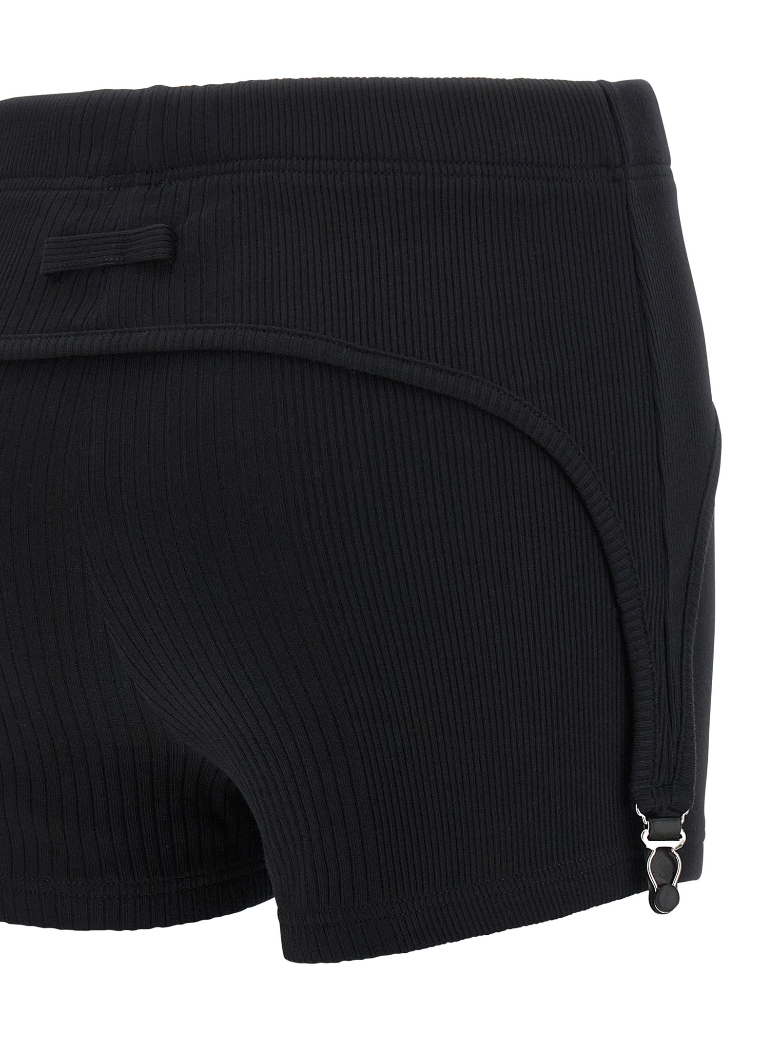 Black Cotton Bermuda Shorts