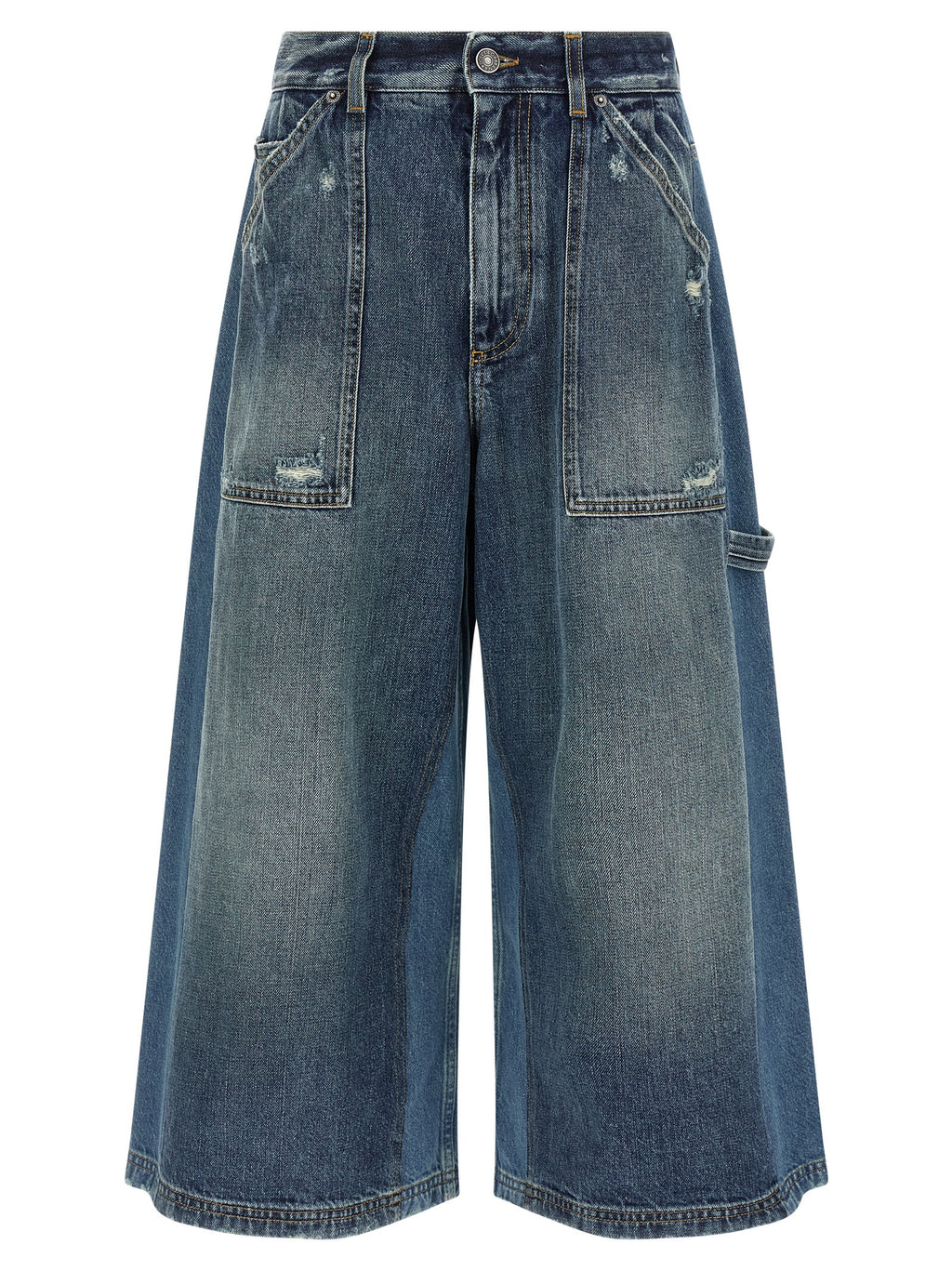 Blue Cotton Bermuda Shorts