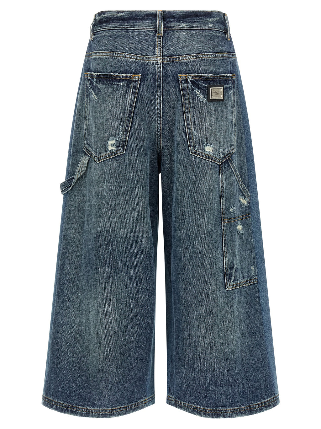 Blue Cotton Bermuda Shorts