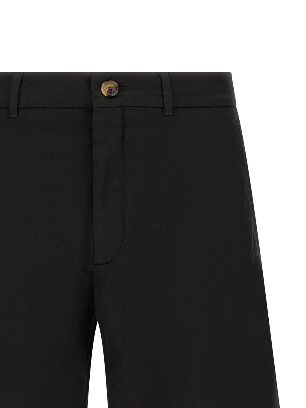 Black Cotton Bermuda Shorts