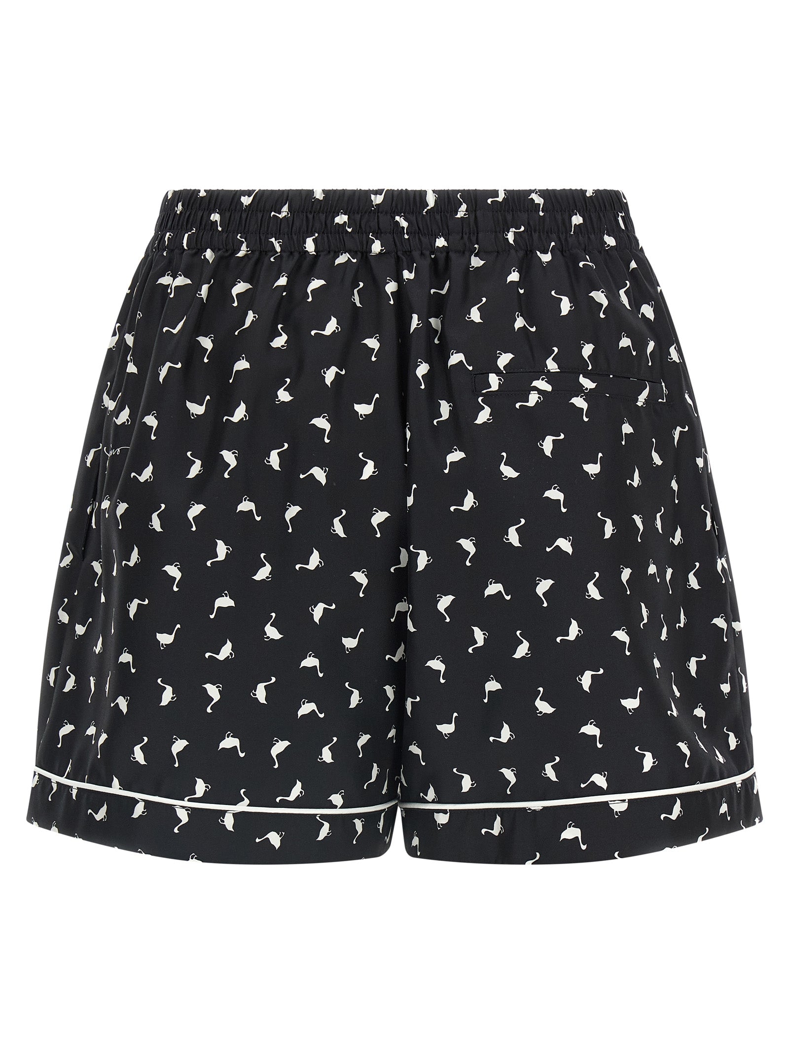 Bicolor Silk Bermuda Shorts