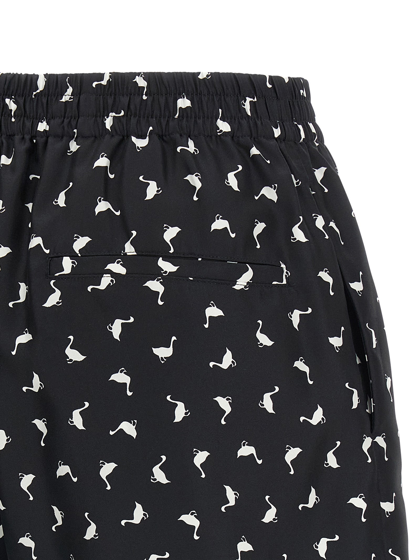 Bicolor Silk Bermuda Shorts