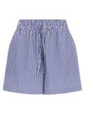 Blue Cotton Bermuda Shorts