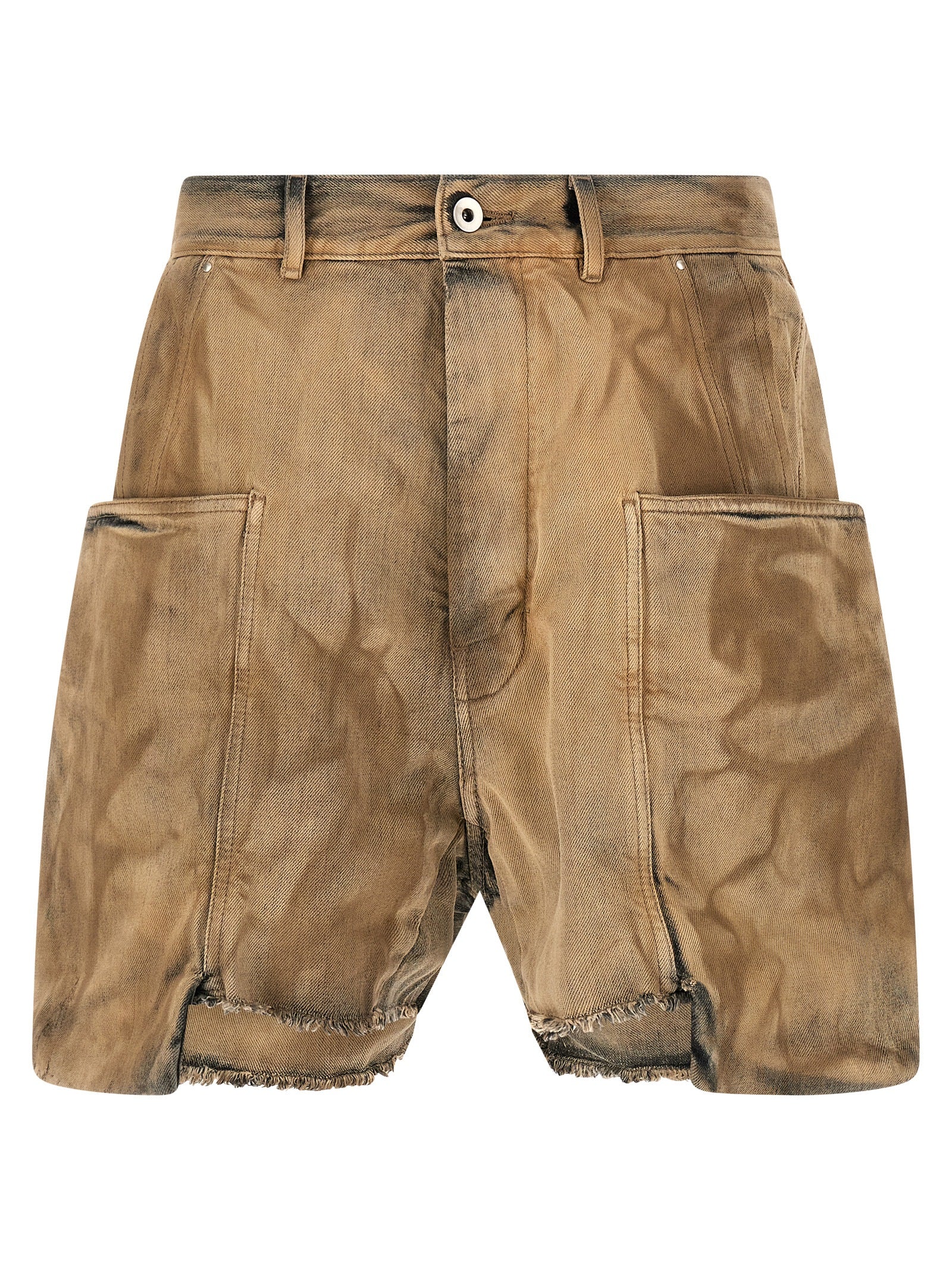 Beige Cotton Bermuda Shorts