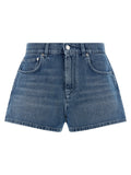Blue Cotton Bermuda Shorts