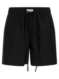 Black Cotton Bermuda Shorts