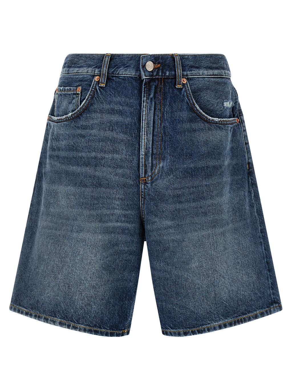 Blue Cotton Bermuda Shorts
