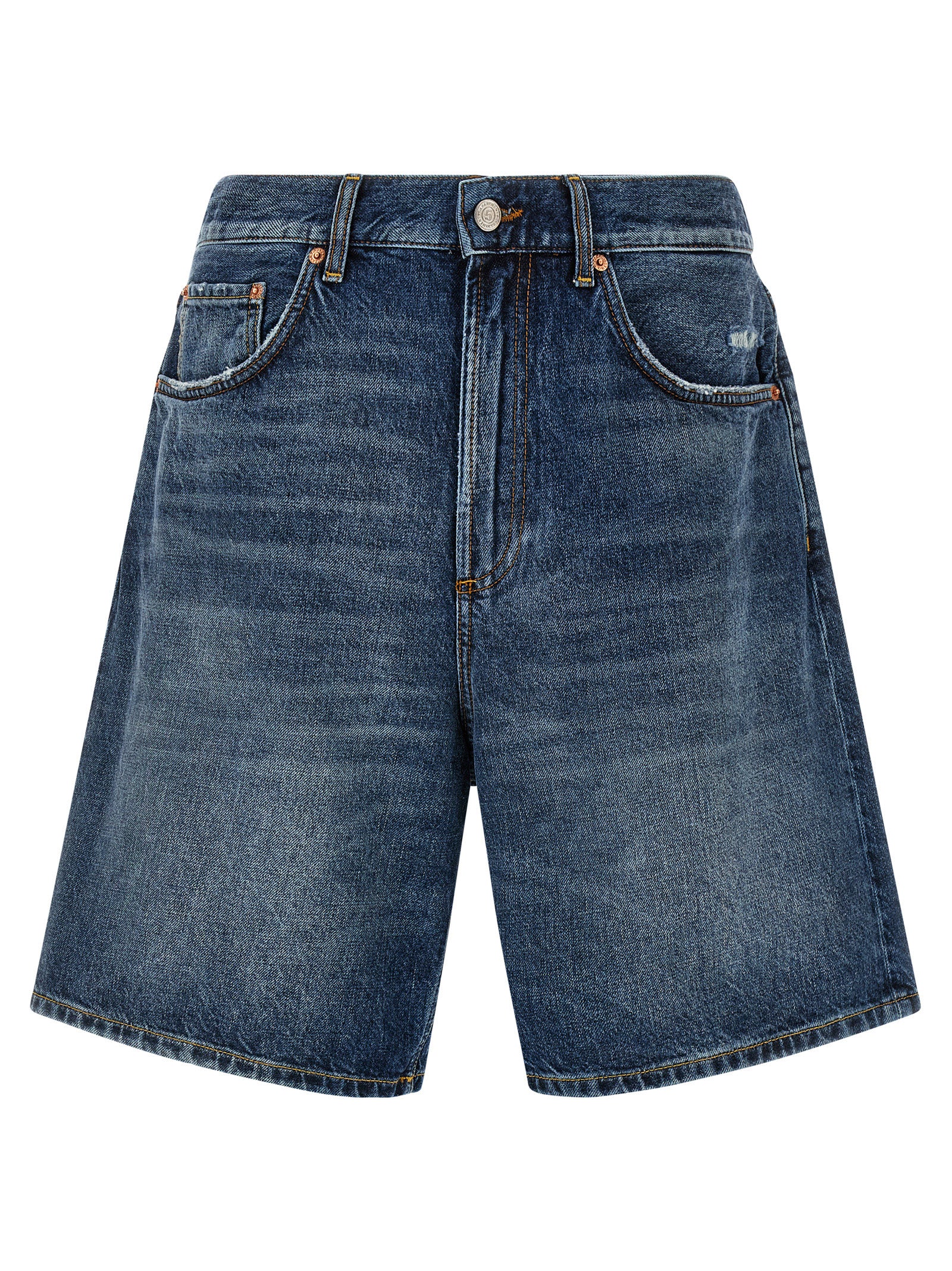 Blue Cotton Bermuda Shorts