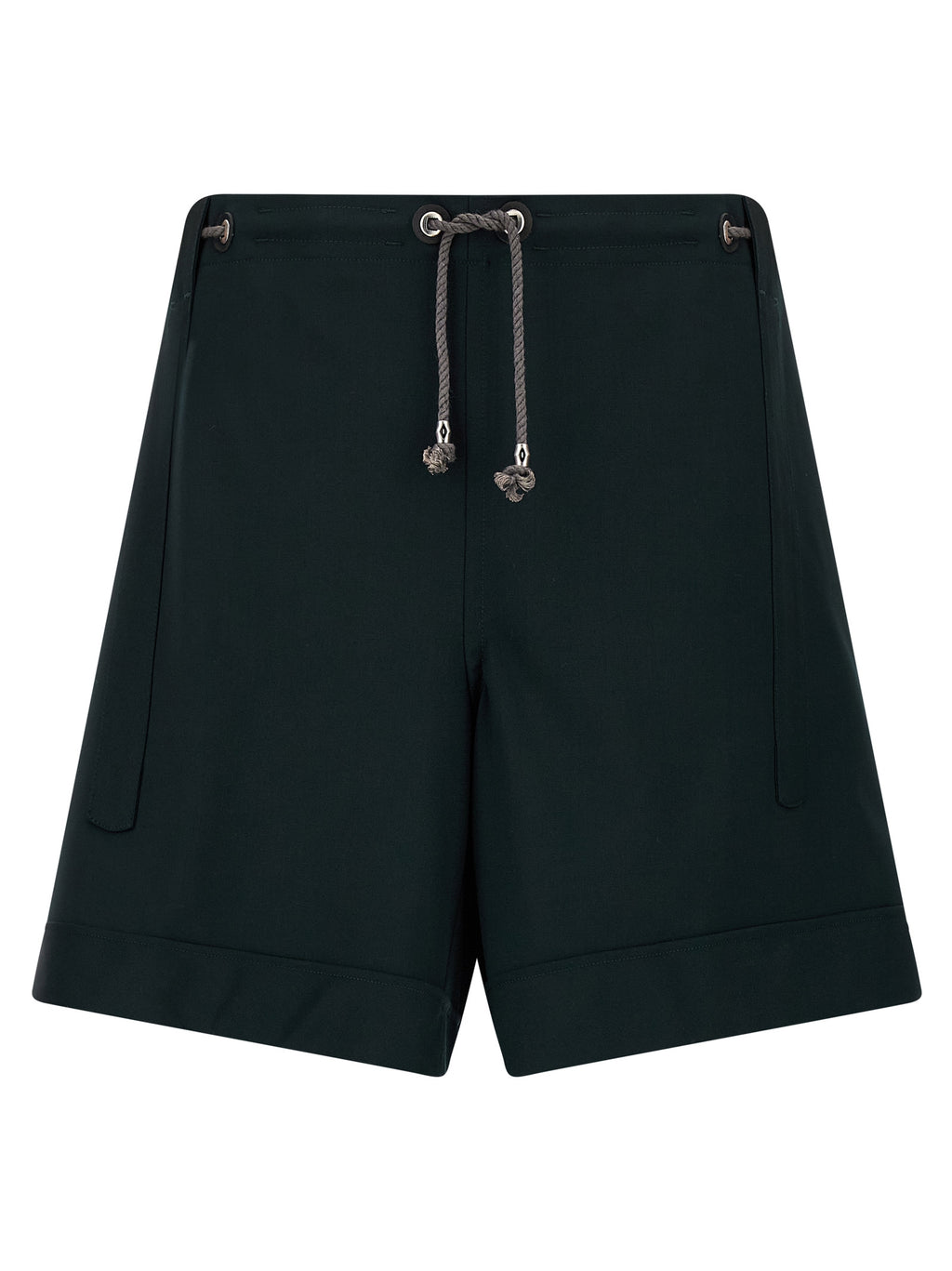 Bicolor Virgin Wool Bermuda Shorts